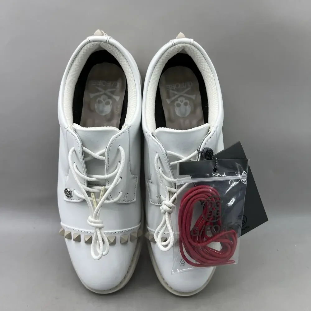 G/Fore Gallivanter Studded Golf Shoes Women Size 6 White Spikeless Sneakers NEW